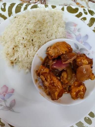 Chicken Pepper Dry Jeera Rice